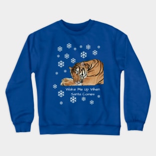 Cute Sleeping Tiger Snowflake Christmas Crewneck Sweatshirt